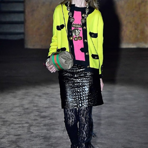 Gucci Croc Print Leather Skirt - Picture 3 of 16